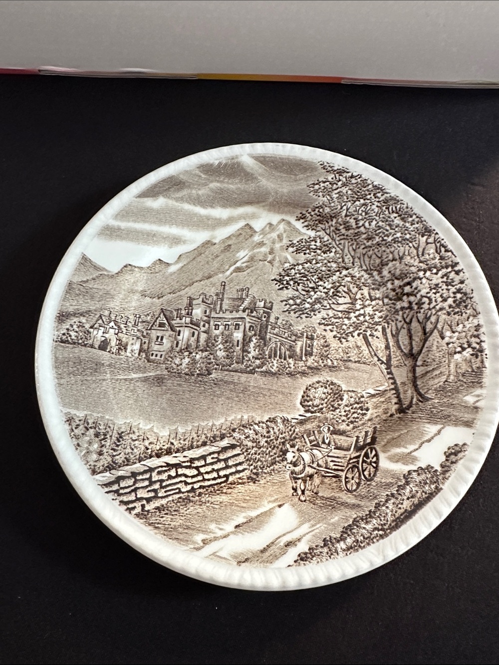 Westmoreland Brown Scenic Ceramic Decorative Plate